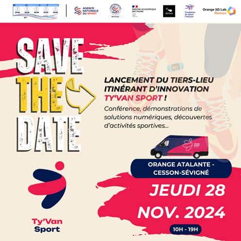 [SAVE THE DATE] Lancement “Ty’Van Sport” (tiers-lieu itinérant d’innovation dans le sport) – 28/11/24